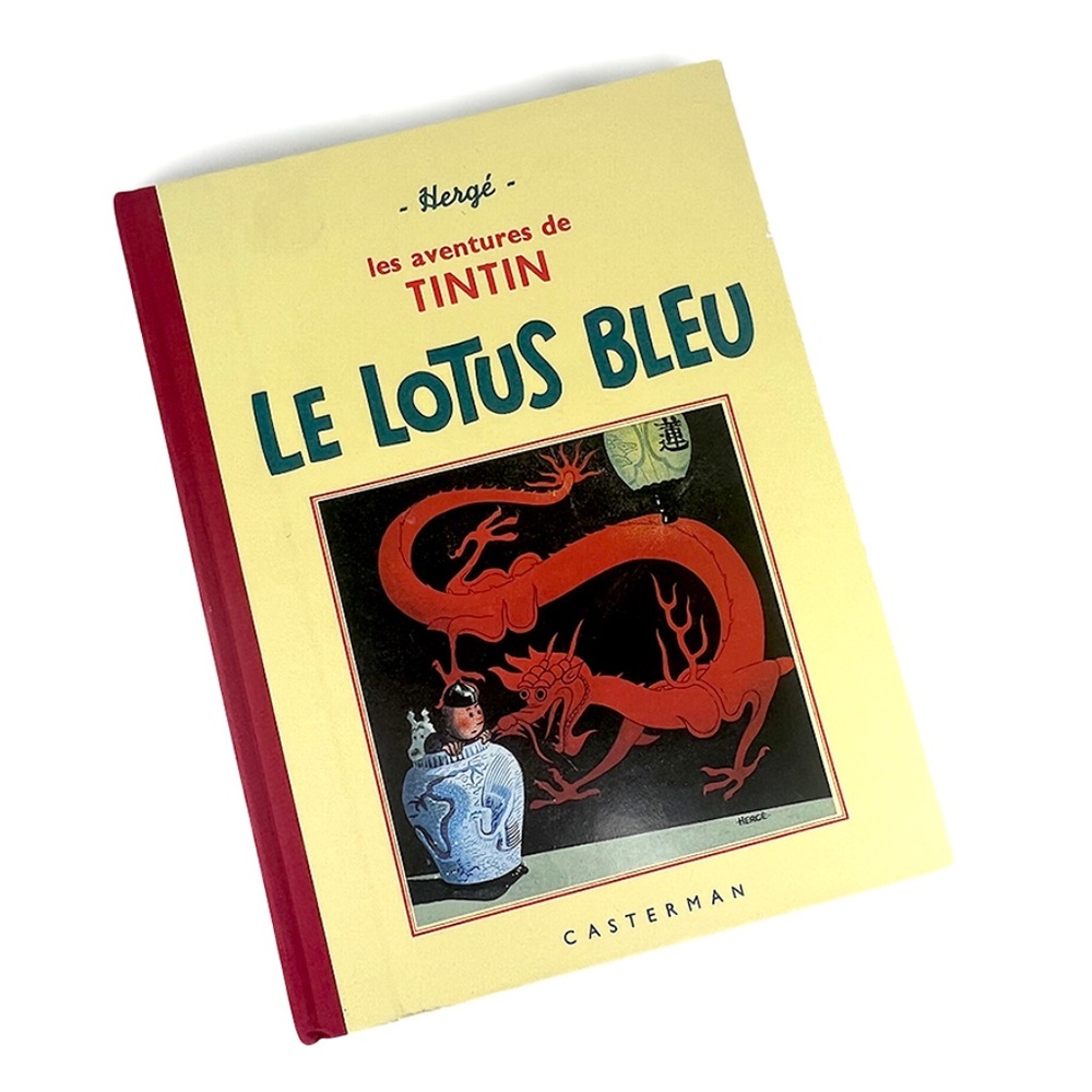 Vintage "Adventures of Tintin - The Blue Lotus" Book, 1993